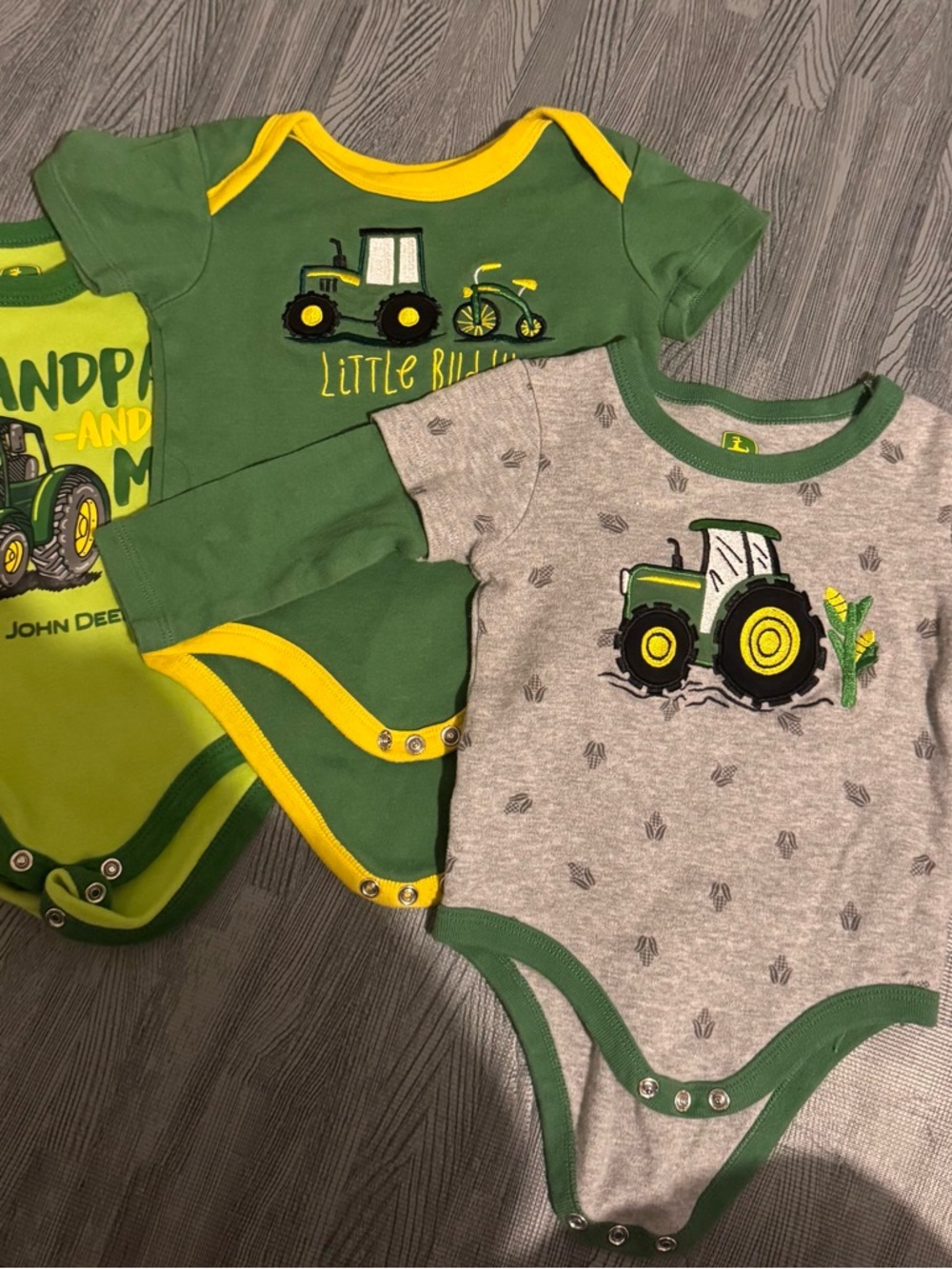 John Deere Tractor Onesies Trio